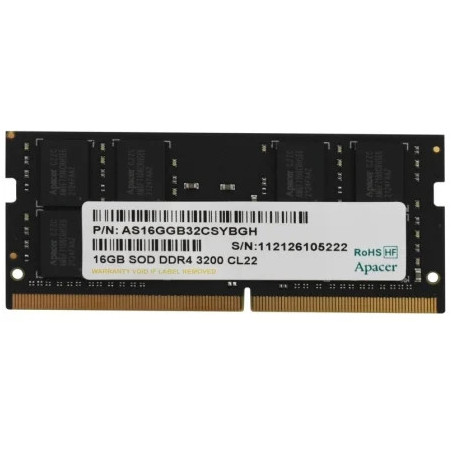 Memoria RAM Apacer ES.16G21.PSH 16GB/ DDR4/ 3200MHz/ 1.2V/ CL22/ SODIM