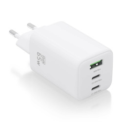 Charger Gan 65W 2XUSB-C PD3.0 QC4.0 1XUSB-A QC3.0 White | APLIUM