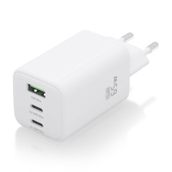 Cargador de Pared GaN Aisens ASCH-65W3P041-W/ 2xUSB Tipo-C/ 1xUSB/ 65W
