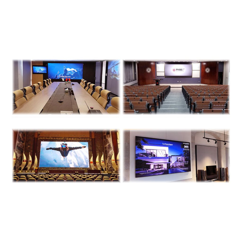 Pantalla LED 110" Pixel Pitch 1.27mm, Luminosidad 350cd/m2, Resolución