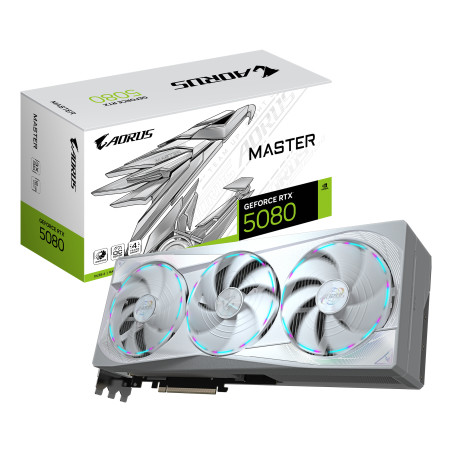 Tarjeta Gráfica Gigabyte AORUS GeForce RTX 5080 MASTER ICE/ 16GB GDDR7