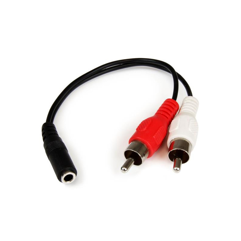 6in Stereo 3.5mm M to 2x RCA F Cable