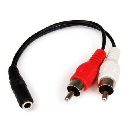 6in Stereo 3.5mm M to 2x RCA F Cable