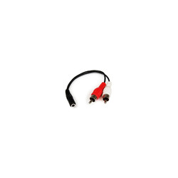 6in Stereo 3.5mm M to 2x RCA F Cable