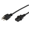 Power cord NEMA 5-15P to C13,