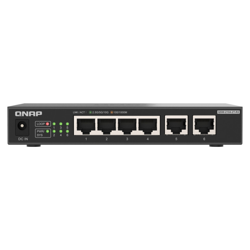 QNAP QSW-2104-2T-R2 - Conmutador - sin gestionar - 4 x 100/1 | APLIUM