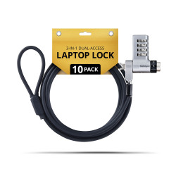 10-Pack 3-in-1 Dual-Access Laptop Lock