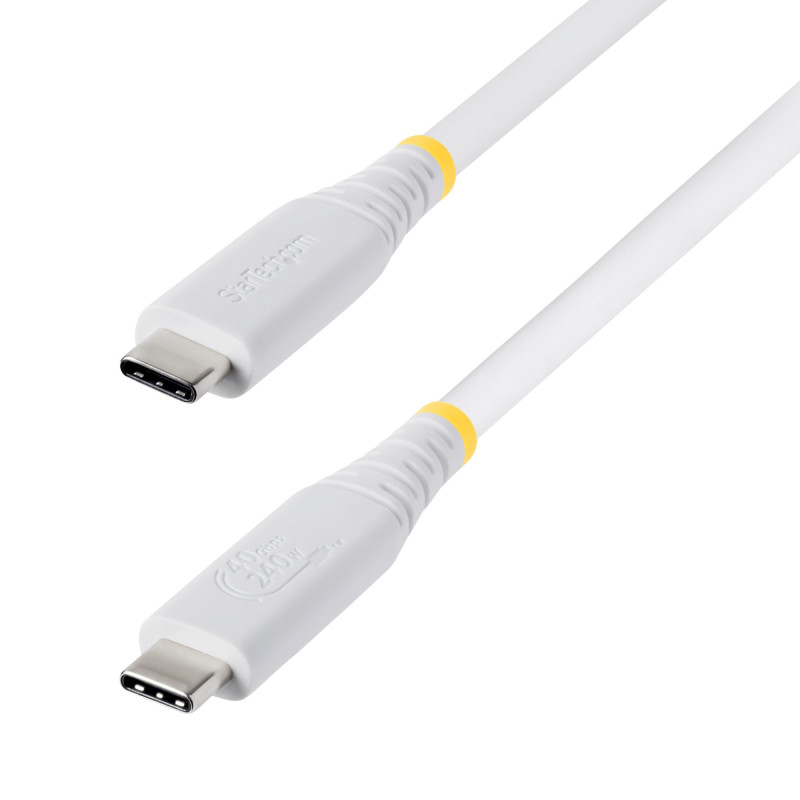 Cable USB4 1M Usb-c - 40GBPS Certificado Usb-if - Blanco | APLIUM