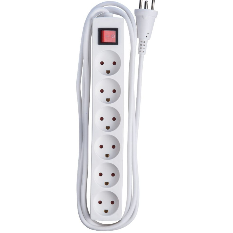 Power strip 6 outlets 3m White