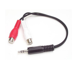 6in Stereo Audio Cable 3.5mm to 2x RCA