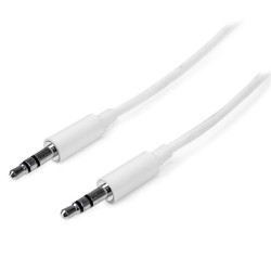 3m White Slim 3.5mm Stereo Audio Cable