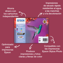 Epson T0801 - 7.4 ml - negro - original - blíster - cartucho de tinta