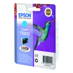 Epson T0802 - 7.4 ml - cián - original - blíster - cartucho de tinta -