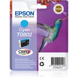 Epson T0802 - Cián - original - blíster con alarmas de RF/acústica - c