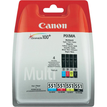 Canon CLI-551 C/M/Y/BK Multipack - Paquete de 4 - negro, ama | APLIUM