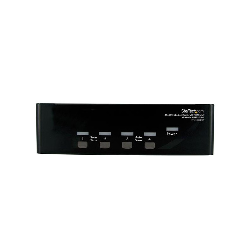 Conmutador Switch Kvm Para 4 PC 2 Pantallas DVI VGA Audio US | APLIUM