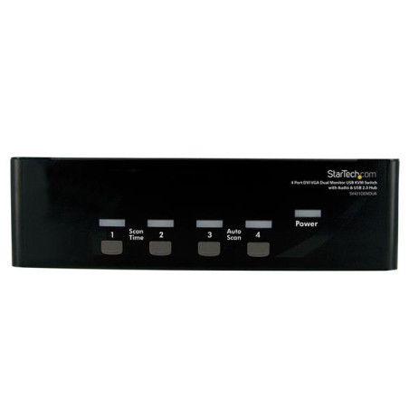 Conmutador Switch Kvm Para 4 PC 2 Pantallas DVI VGA Audio US | APLIUM