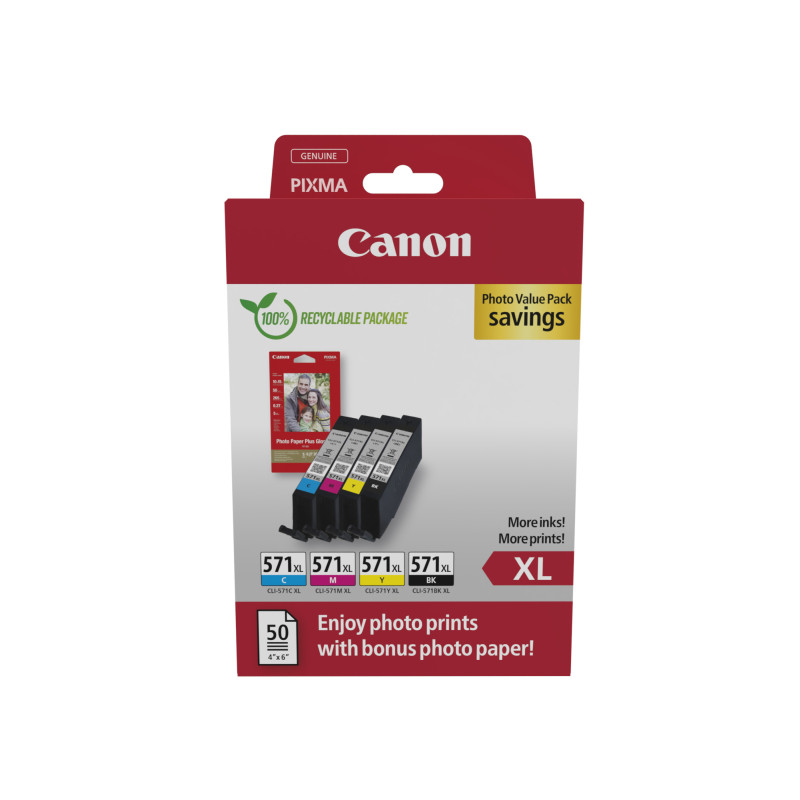 Canon 0332C006 - CLI-571XL BK/C/M/Y Photo Value | APLIUM