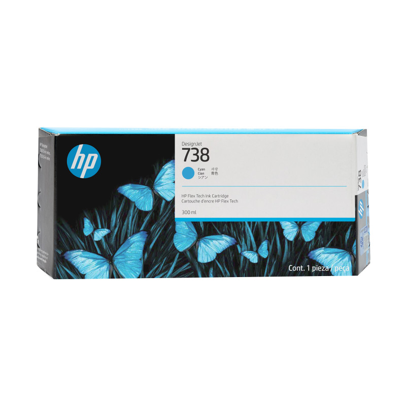 738 300-ML Cyan DesignJet Ink Cartridge | APLIUM