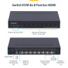 Switch Kvm De 8 Puertos HDMI 4K 60HZ - 1U Para Rack | APLIUM