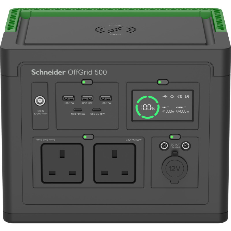 Schneider Offgrid Portable Pwr Station 500 517WH Li-ion 2 Uk | APLIUM