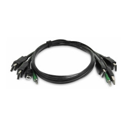 1.8M Dual-dp Kvm Cable - USB 2.0 3.5MM Audio Taa | APLIUM