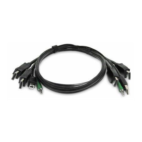 1.8M Dual-dp Kvm Cable - USB 2.0 3.5MM Audio Taa | APLIUM