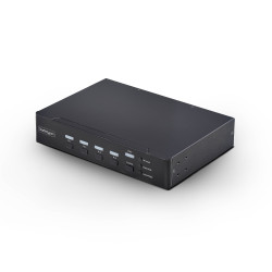 Switch Kvm De 4 Puertos Displayport Con Mouse Roaming | APLIUM
