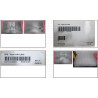 Hood component with label for