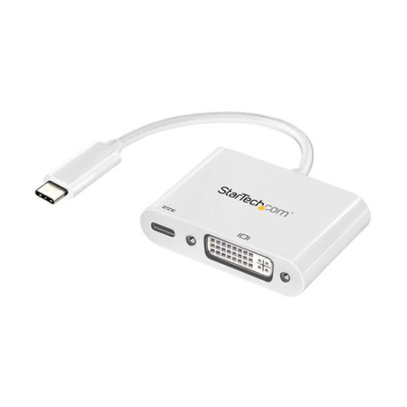 USB-C to DVI Adapter with USB PD White