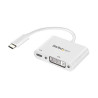 USB-C to DVI Adapter with USB PD White
