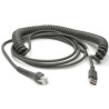Cable USB type A coiled, 4.54m