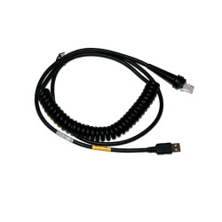 USB cable, black, 5m, coiled