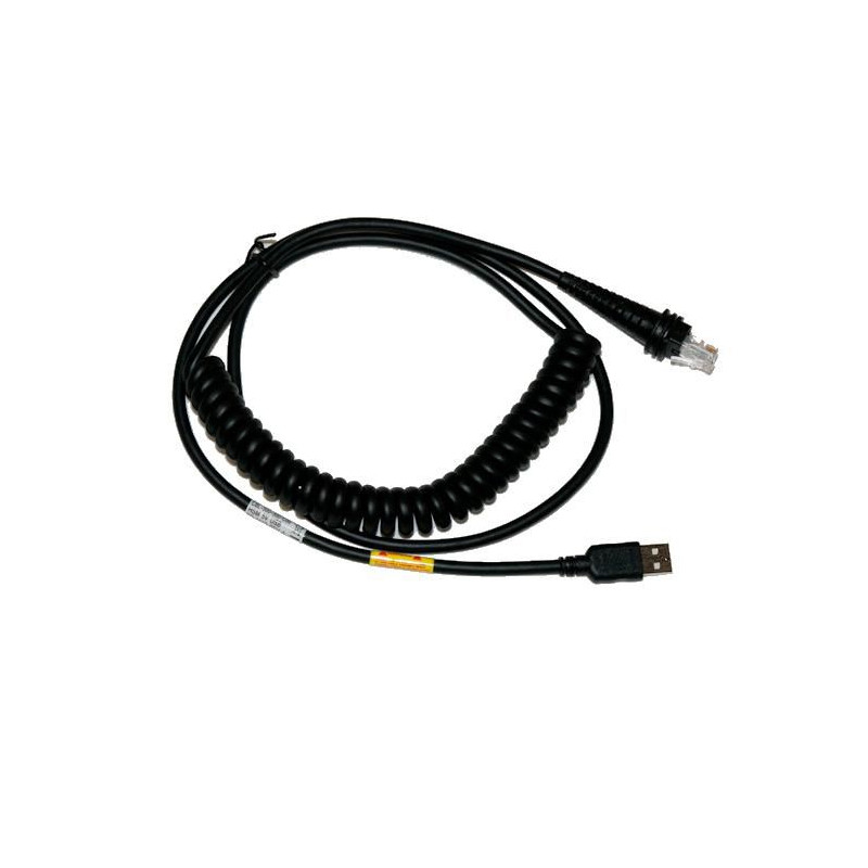 USB cable, black, 5m, coiled