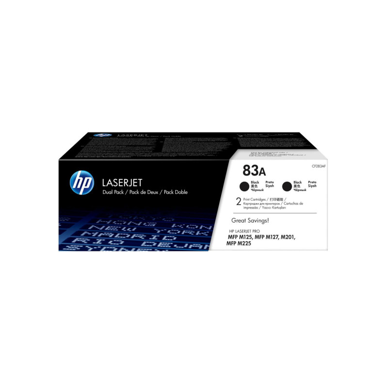 Tóner Original HP nº83A Multipack/ 2x Negro