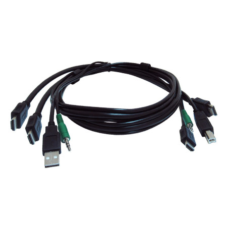 10 ft KVM USB Dual HDMI Cable