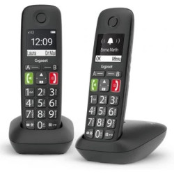 Teléfono Inalámbrico Gigaset E290/ Pack DUO/ Negro | APLIUM