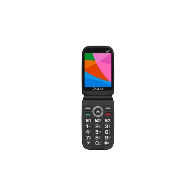 Teléfono Móvil Qubo X-340 4G para Personas Mayores/ Negro | APLIUM