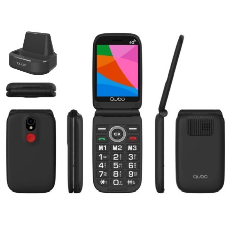 Teléfono Móvil Qubo X-340CB 4G para Personas Mayores/ Negro | APLIUM