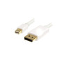 1m White Mini DP to DP 1.2 Cable
