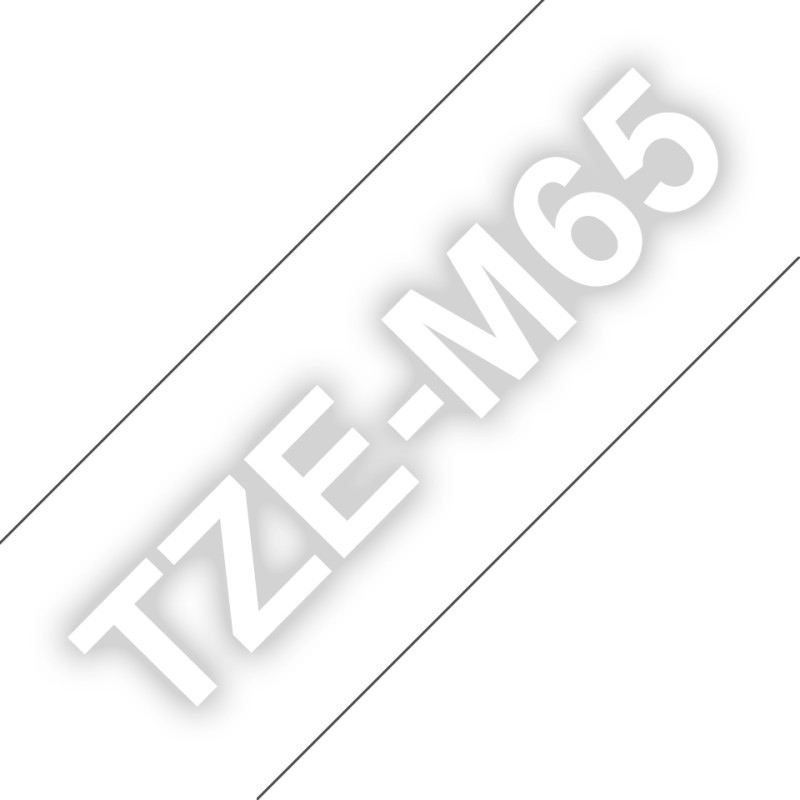 Tape/TZEM65 36mm WhiteOnClear Matte