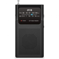 Radio Portátil SPC ICY Max/ a Pilas/ Negra | APLIUM
