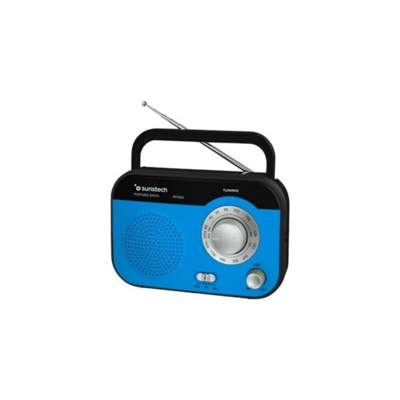 Radio Portátil Sunstech RPS560/ con Cable/ a Pilas/ Azul
