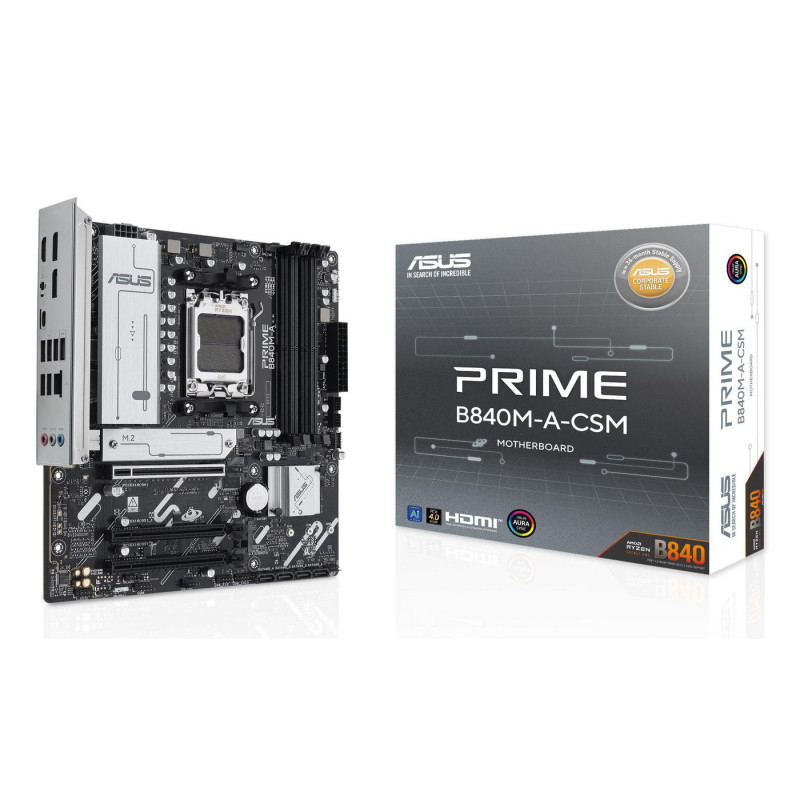 Placa Base Asus Prime B840M-A-CSM Socket AM5/ DDR5/ PCIe 4.0/ Micro AT