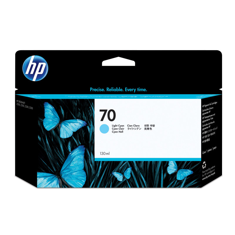 HP No 70 Ink Cart/Light Cyan w vi