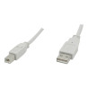 C2G 16.4ft USB to USB B Cable - USB A to USB B - USB 2.0 - White - M/M