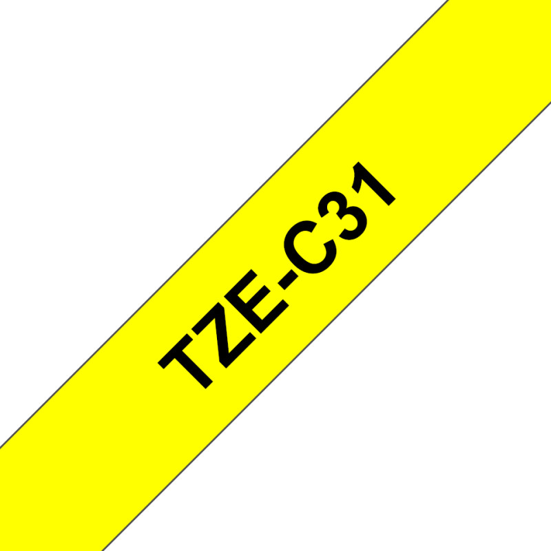 Tape/12mm black on neon yellow f P-Touch
