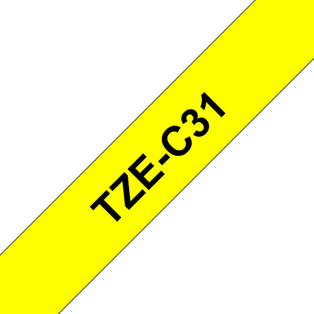 Tape/12mm black on neon yellow f P-Touch