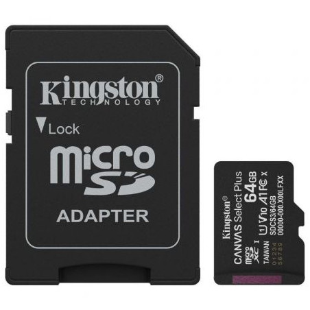 Tarjeta de Memoria Kingston CANVAS Select Plus 64GB microSD | APLIUM