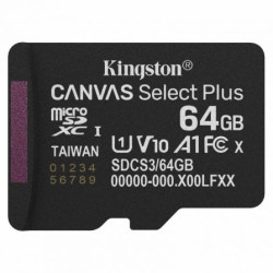 Tarjeta de Memoria Kingston CANVAS Select Plus 64GB microSD | APLIUM